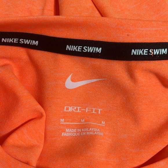 Nike Swim Dri-Fit UPF 40+ Orange Short Sleeve Performance Tee - Picture 5 of 8
